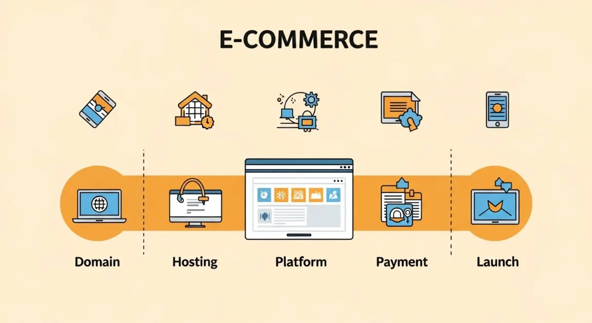 Illustrated step-by-step visual guide to building a website