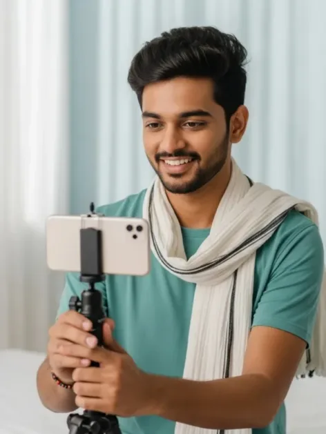 Indian Youth Recording YouTube Shorts Video