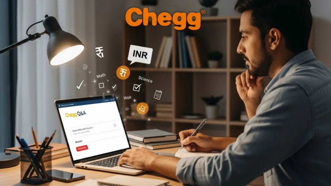 Chegg India प्लेटफॉर्म पर ट्यूटर के रूप में सवालों के जवाब देकर ऑनलाइन कमाई करता छात्र